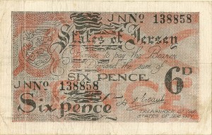 Jersey - 6 Pence - P-1a - 1941-42 dated Foreign Paper Money